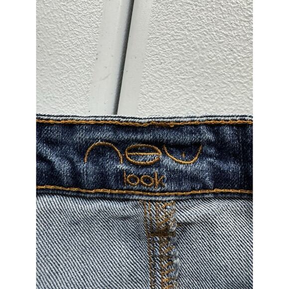 Vintage NEU Look Jean Skirt Women’s 10 Blue Denim Embroidered Grunge Y2K - Picture 3 of 9